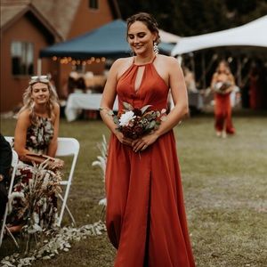 Azazie terracotta bridesmaid dress